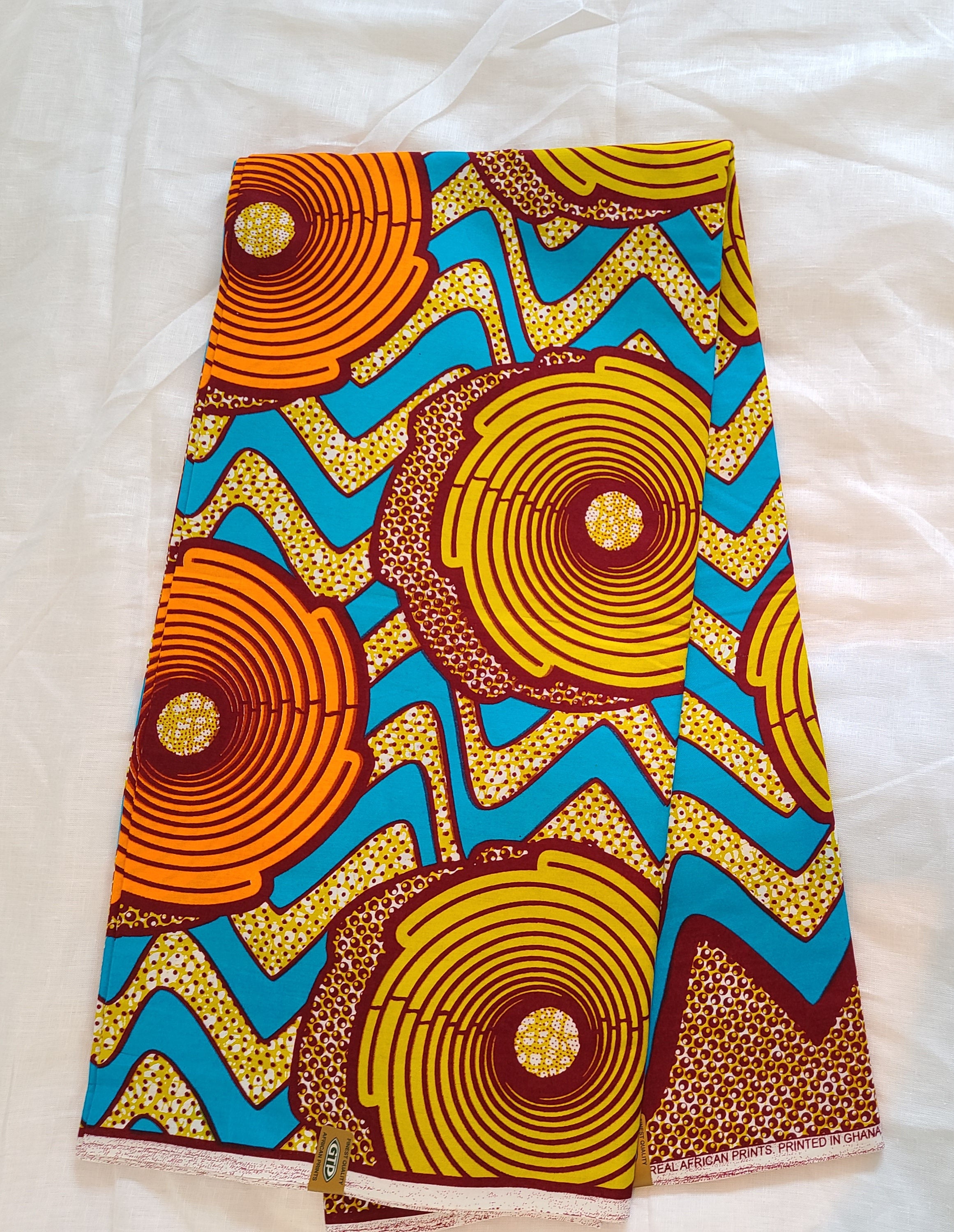 GTP Nustyle Ghana Real Wax Print/African Print Fabric 100% Cotton 6 high quality Yards